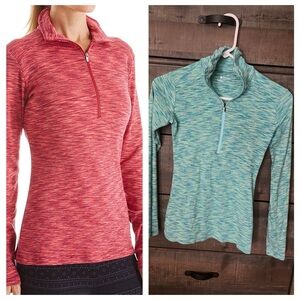 Columbia outerspaced space dyed quarter zip pullover, aqua long sleeve top sz s